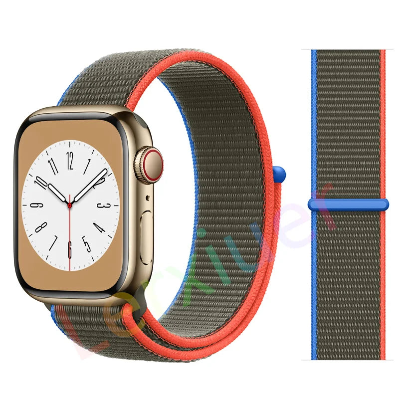 Nylon Schlaufenarmband für Apple Watch alle Serien und Größen