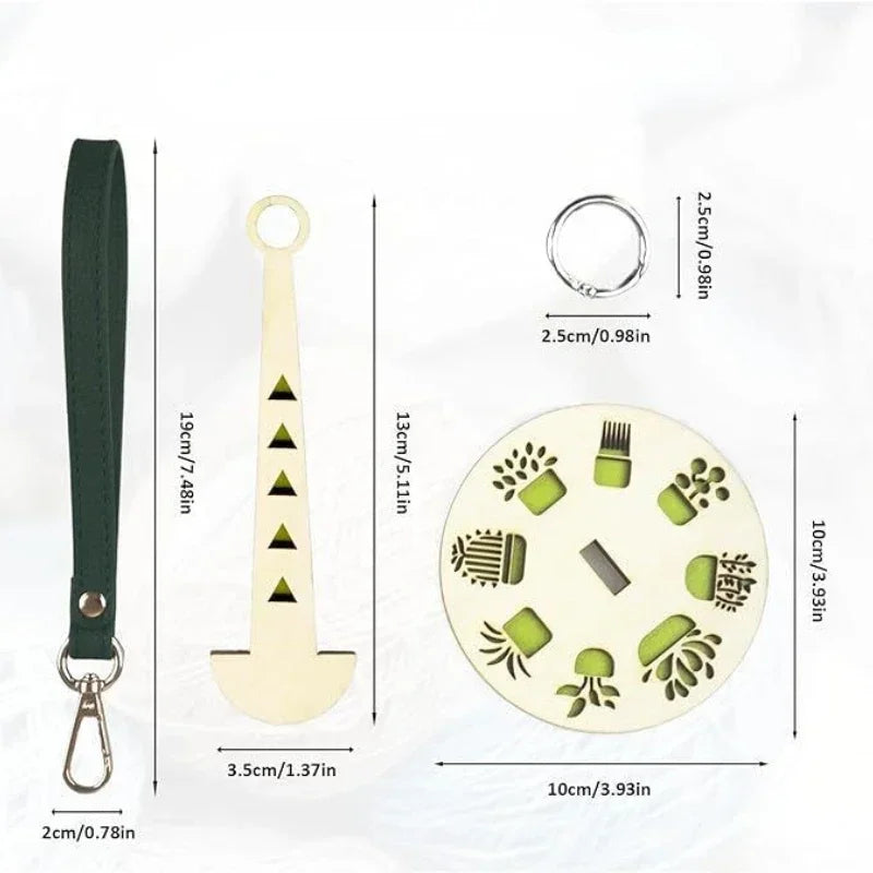 Tragbarer drehbarer Garnhalter aus Holz mit Handschlaufe für Stricken