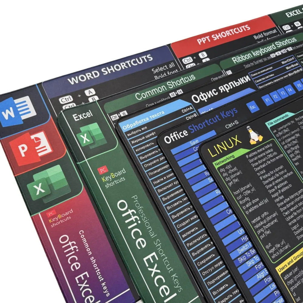 Großes Mauspad mit rutschfester Basis und genähter Kante für Büro und Gaming