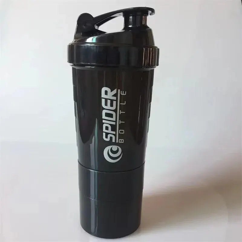 3-lagiger Shake-Becher für Proteinpulver Fitness Sport Rührfunktion Groß