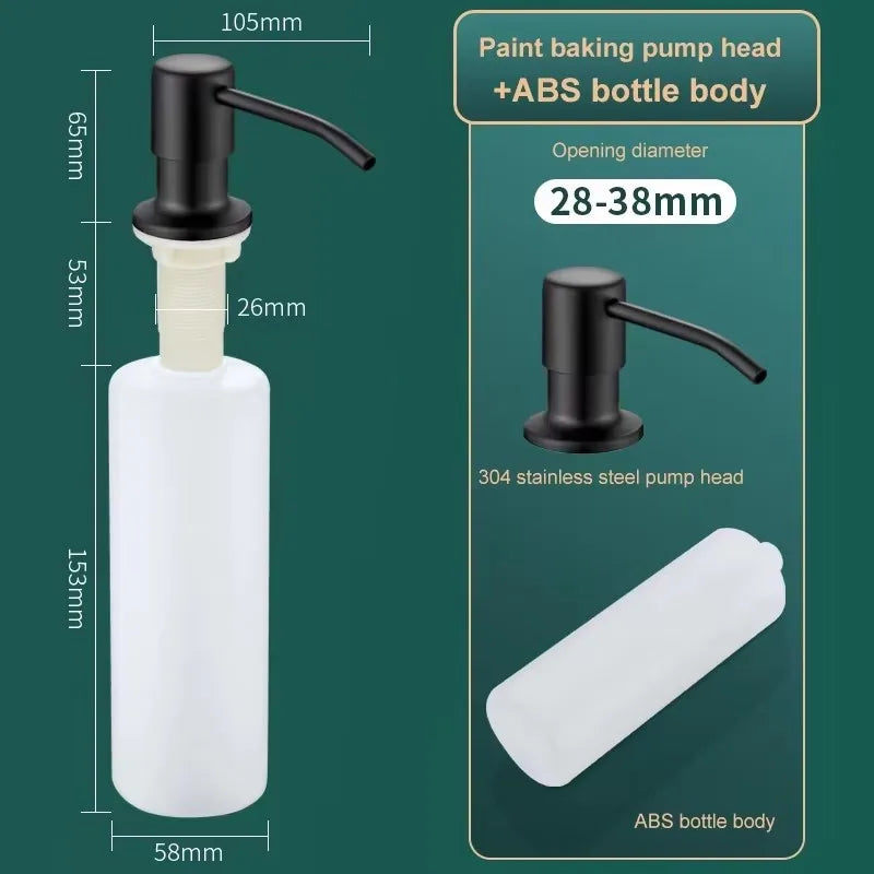 Edelstahl Waschbecken Seifenspender für Küche mit Pumpe - Verlängerungsrohr