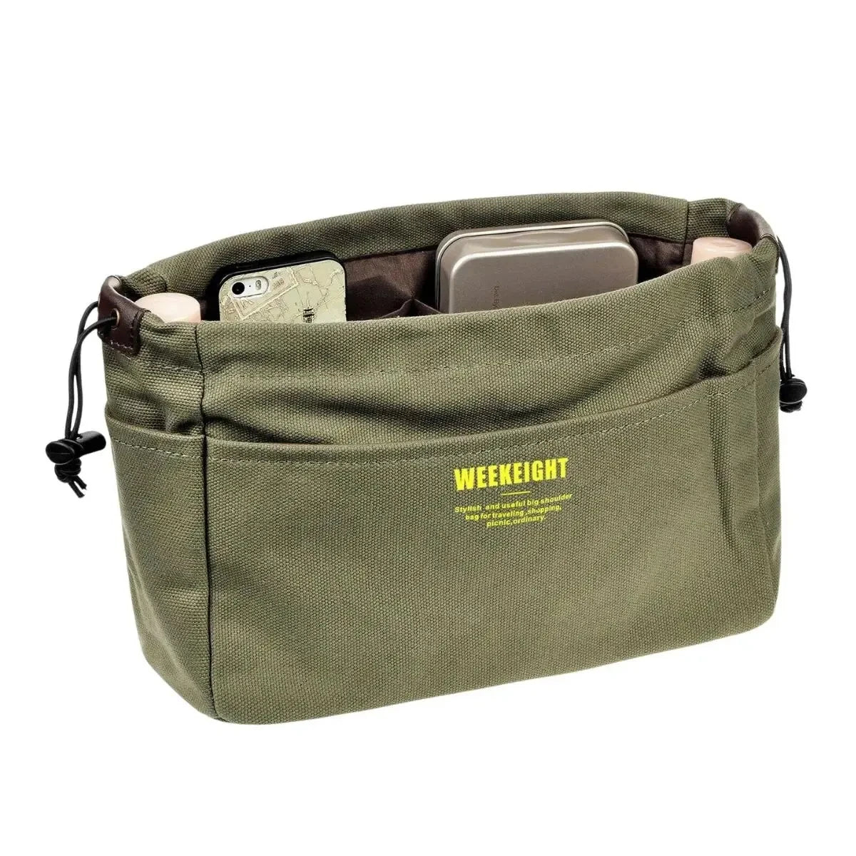 Leichte Segeltuch Aufbewahrungstasche mit Kordelzug und mehreren Taschen