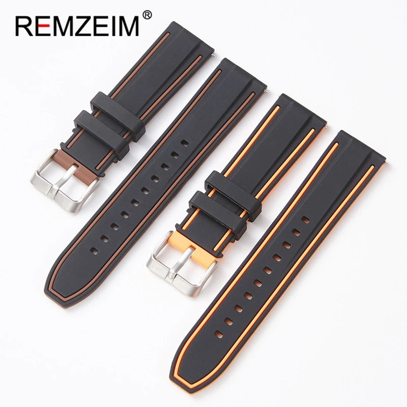 Silikon Uhrenarmband mit Schnellverschluss in 20/22/24mm Breite