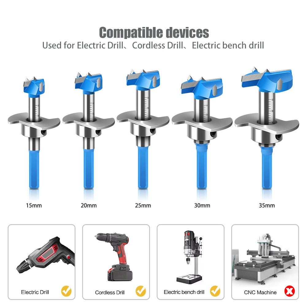 Einstellbarer sechseckiger Griff-Holzbearbeitungsloch-Bohrer mit harter Legierung