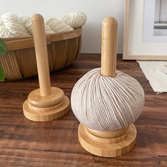Bambus und Holz Garnhalter mit drehbarem Spulenlager für Zuhause