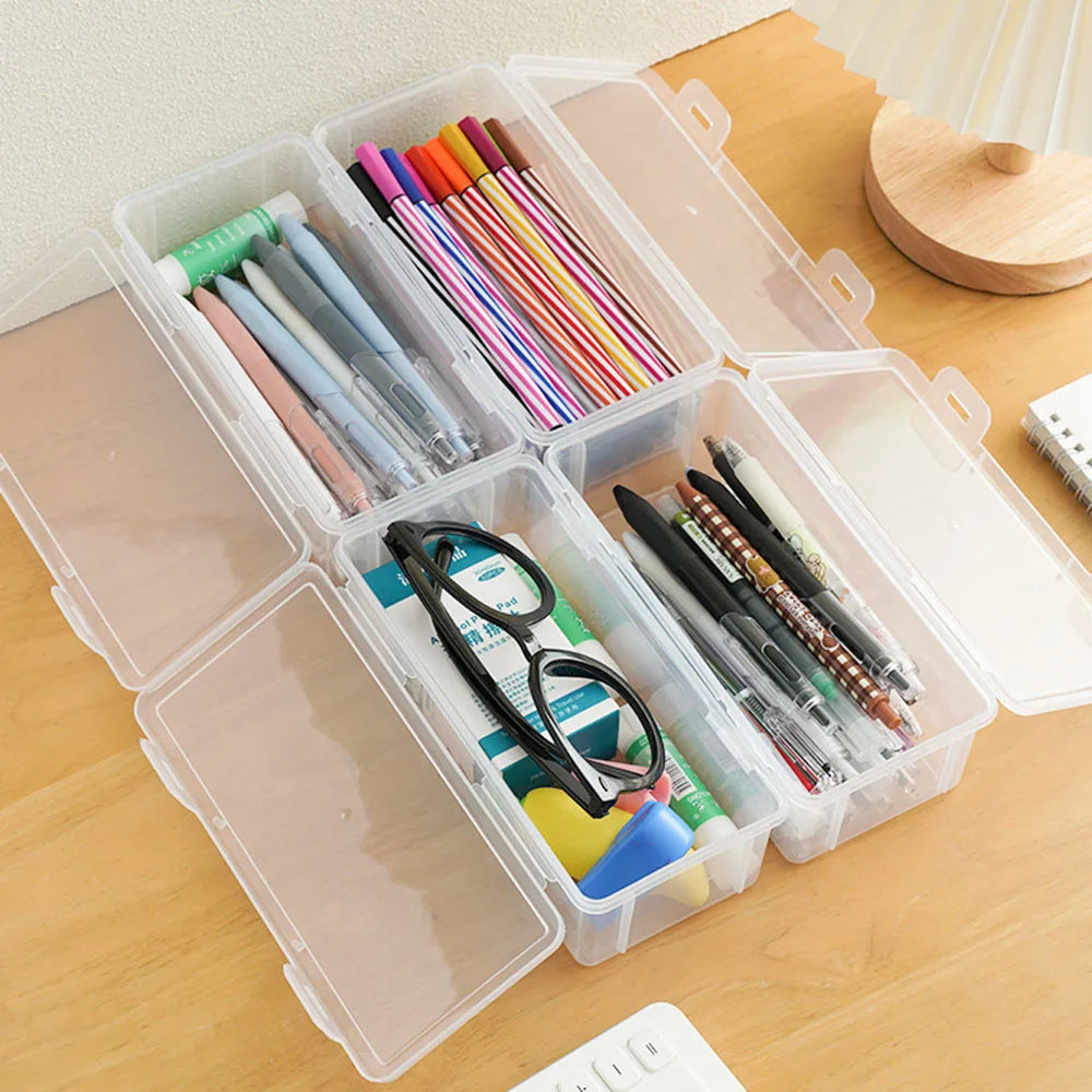 Durchsichtige Kunststoff Bleistiftbox mit großer Kapazität für Büro - Schule