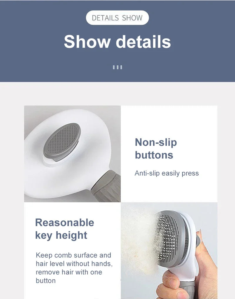 Hundehaarentferner Bürste aus Edelstahl für langes Fell