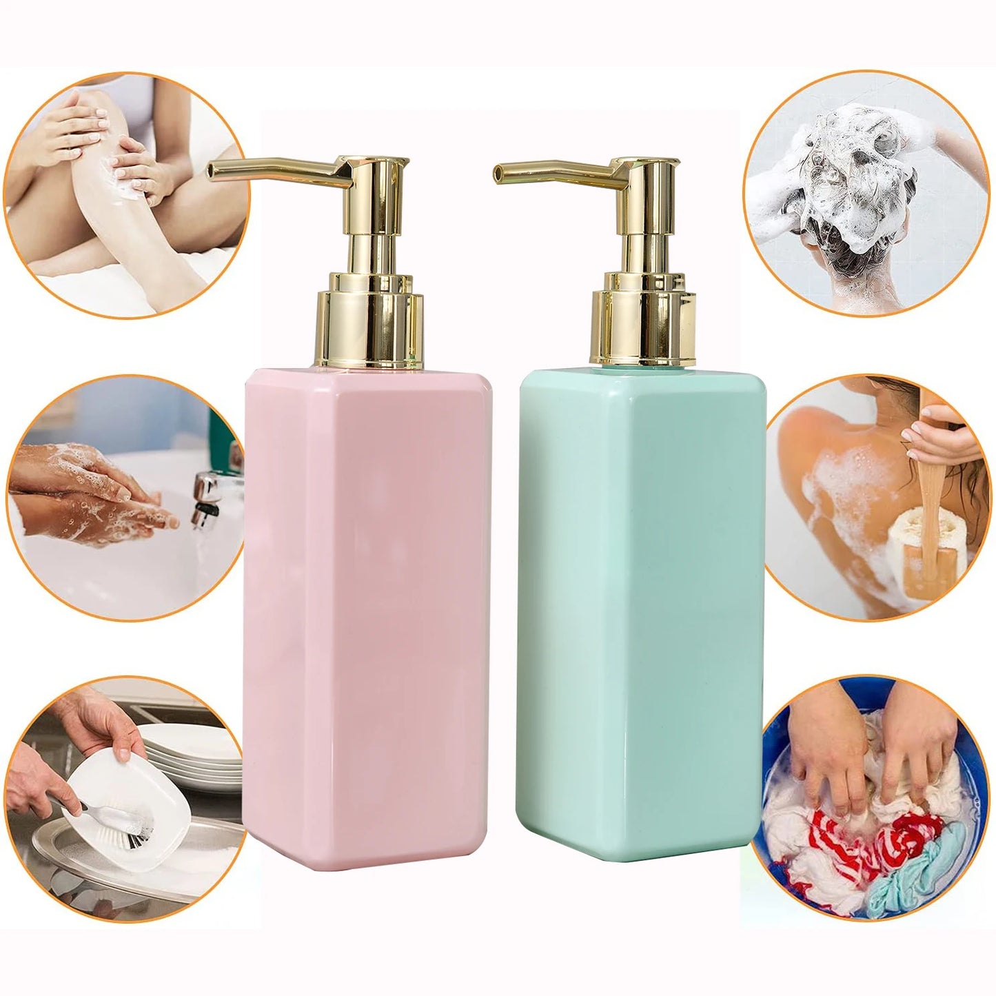 250ml Quadratischer Seifenspender für Bad & Küche – Kunststoff Nachfüllflasche