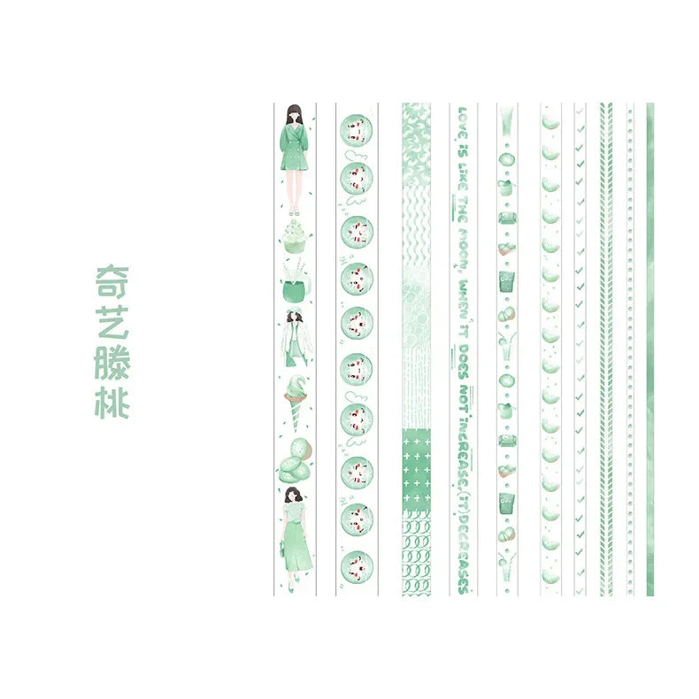 10 Rollen Washi-Papierband in verschiedenen Breiten 2m Länge für DIY Dekoration