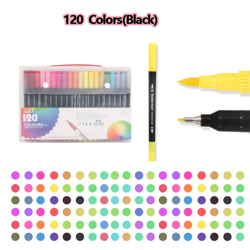 120 Farben Dual Tip Marker Set für Manga Kunst und Aquarell Zeichnung