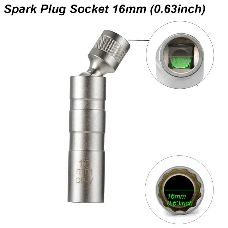 Magnetischer 14mm 16mm Zündkerzen-Steckschlüssel mit 360° Drehfunktion