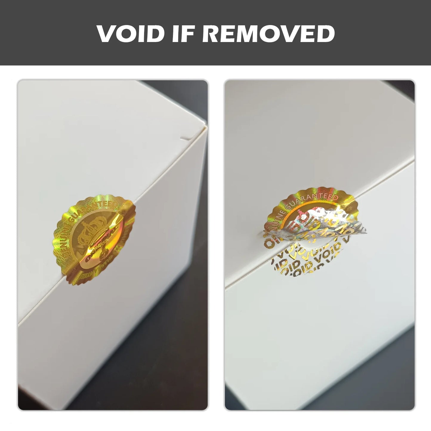 Manipulationssicherer Sicherheits Hologramm Aufkleber mit Spitzenrand