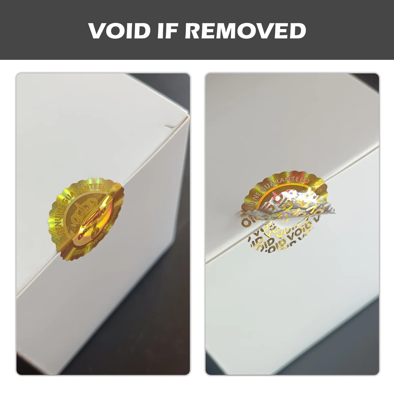 Manipulationssicherer Sicherheits Hologramm Aufkleber mit Spitzenrand