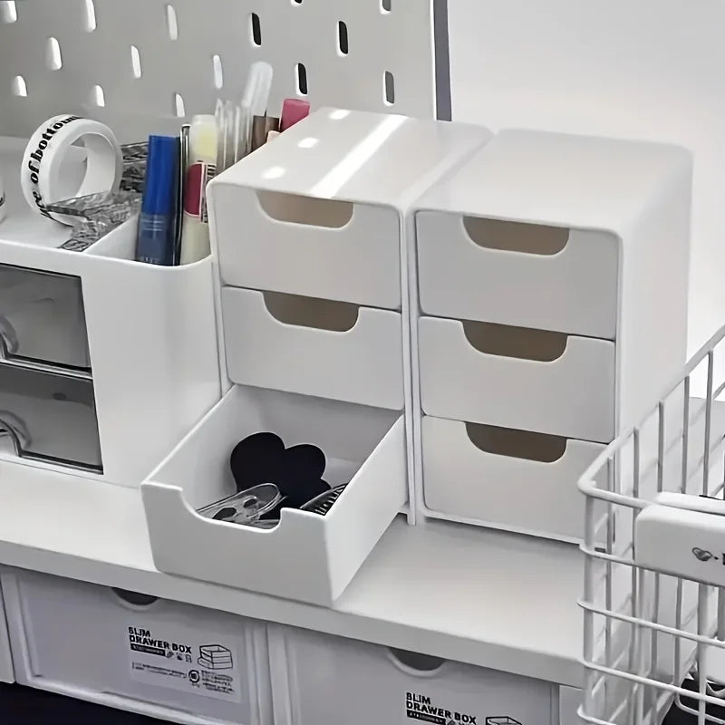 3-stöckiger Schreibtisch Organizer mit Schubladen für Büro Schmuck Kosmetik