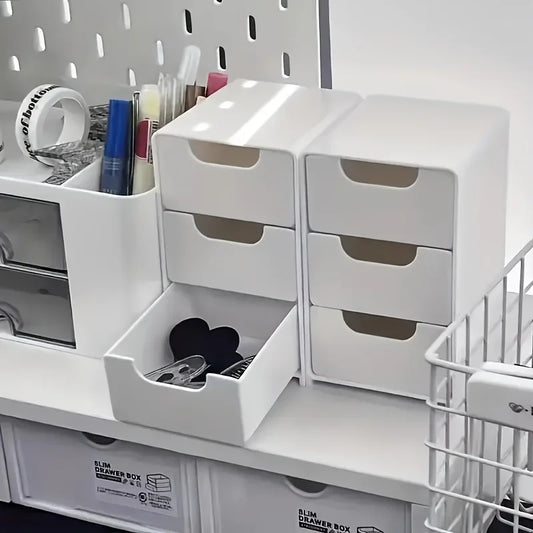 3-stöckiger Schreibtisch Organizer mit Schubladen für Büro Schmuck Kosmetik