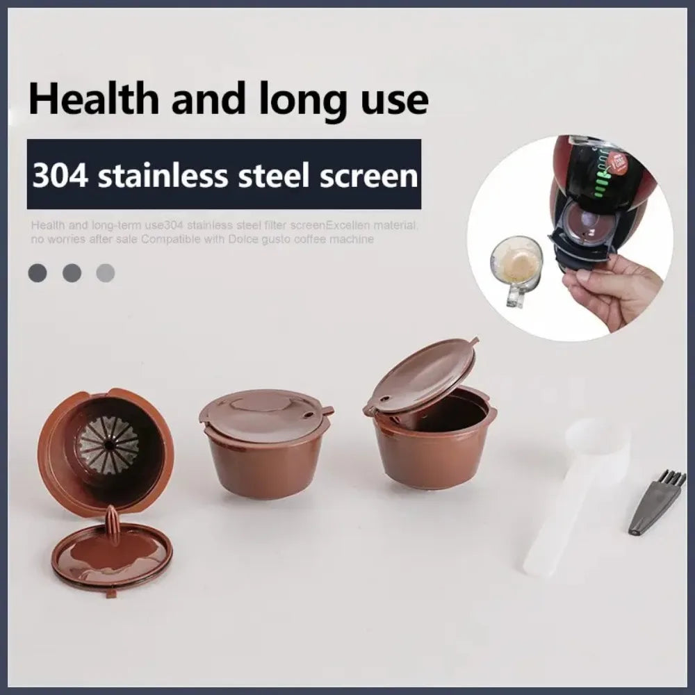 6x Wiederverwendbare Kaffee Kapseln Nachfüllbar Kapsel Filter Tasse Set