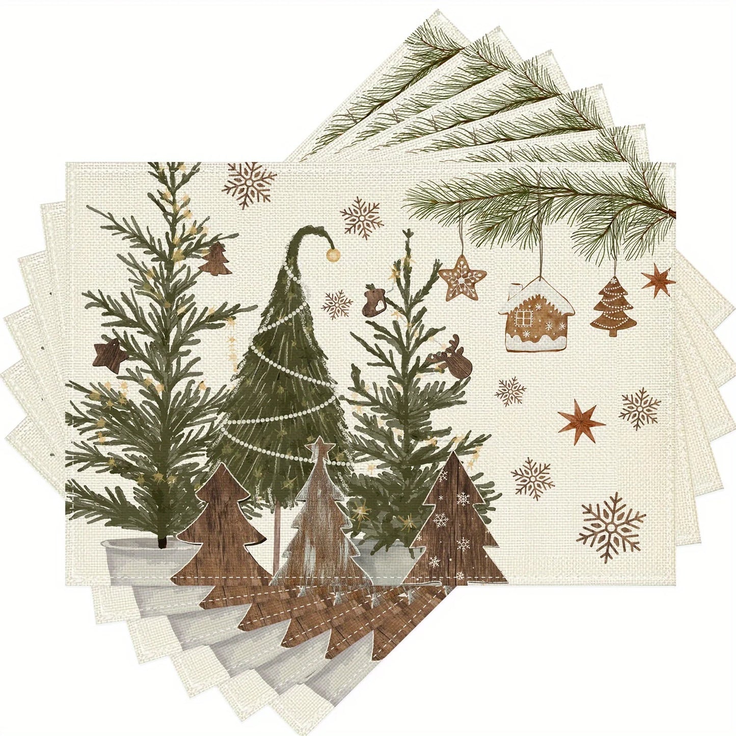 Festliche Weihnachtstischsets, waschbar, 30x45cm, für Küche & Esszimmer