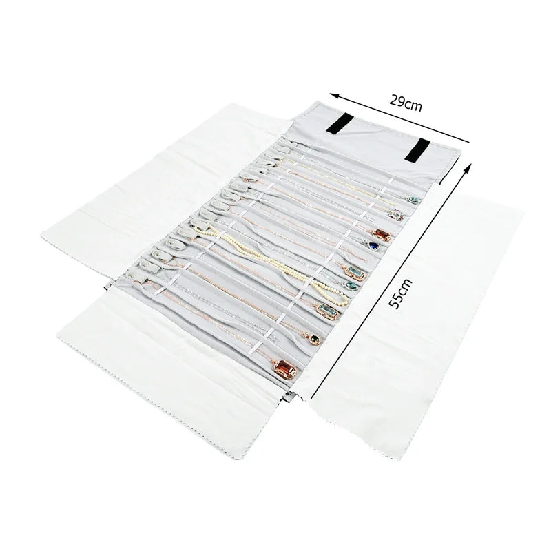 Tragbare Schmuckrolle aus Samt für Reisen und Aufbewahrung