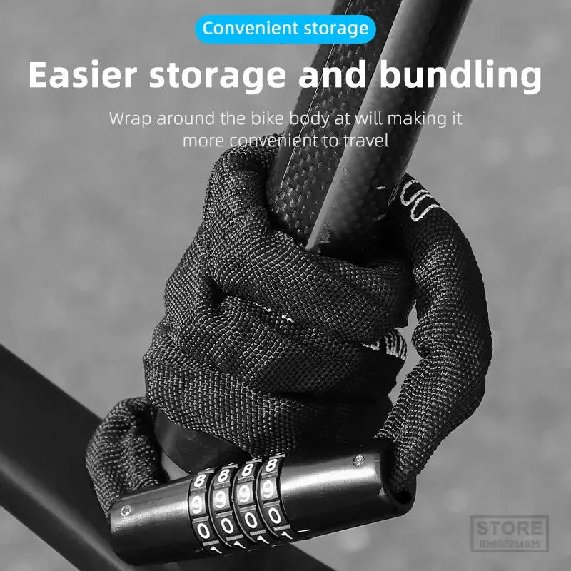 Langlebiges Fahrrad Kettenschloss mit 4 Stelligem Zahlencode