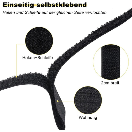 5 m wiederverwendbare Kabelbinder mit 20 Schnallen – flexibel - robust für Kabelorganizer