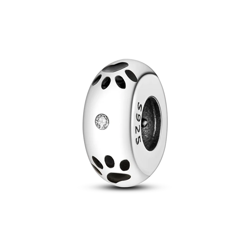925 Sterling Silber Charm mit rosa Schmetterling - leuchtenden Glühwürmchen