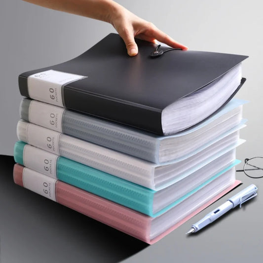 A4 Ordnungsmappe 60 Fächer – PP-Material, wasserdicht für Schule - Büro