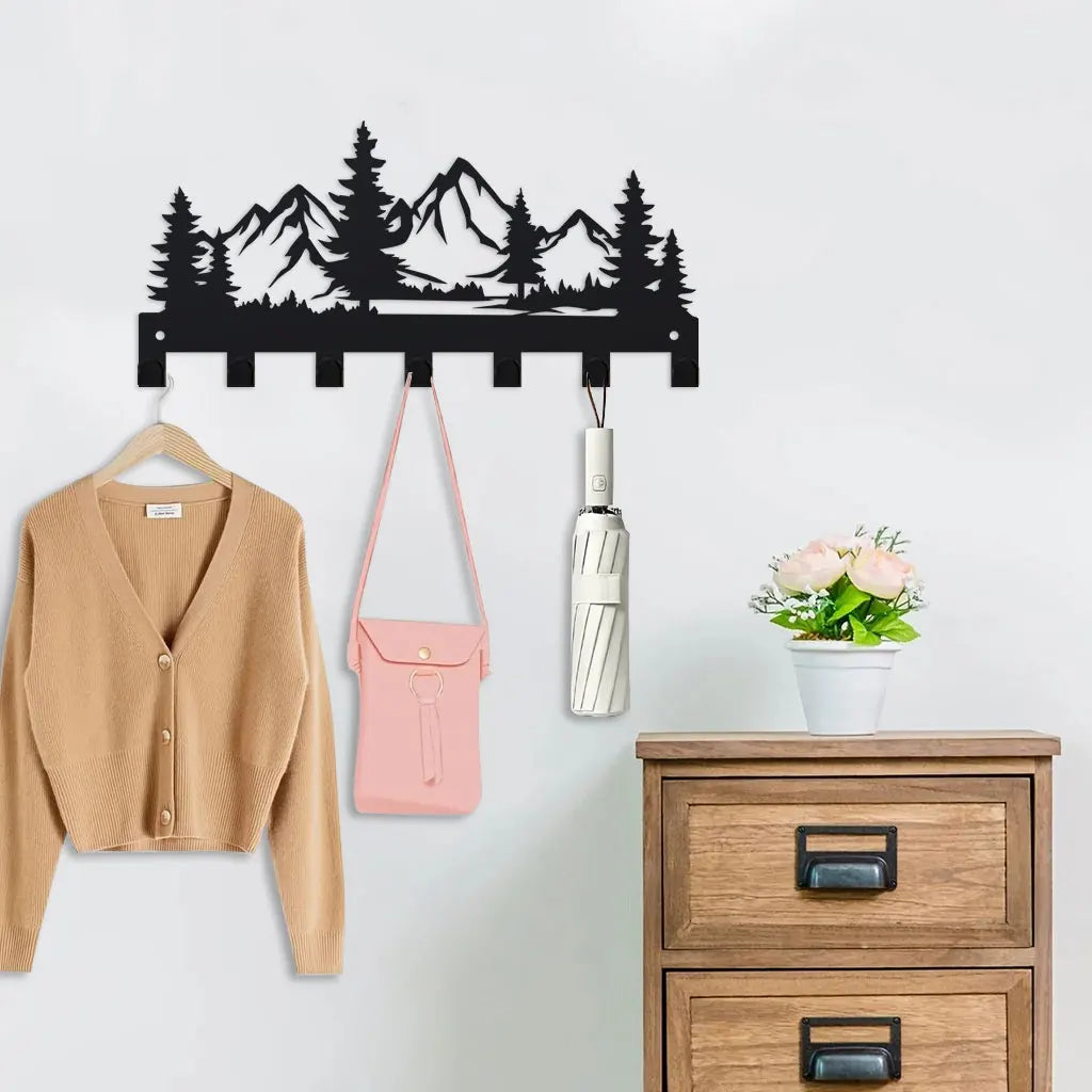 Metall Wandhaken Schlüsselhalter Waldform für Tür Flur Küche 1 Stück