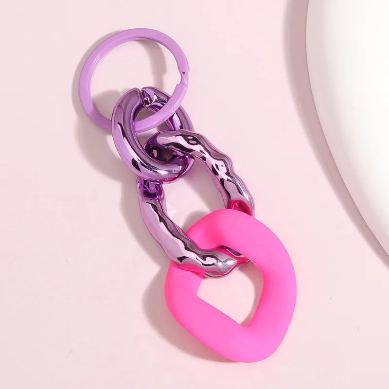 Bunte Acryl Schlüsselanhänger mit O-förmiger Schnalle – Trendiges Accessoire