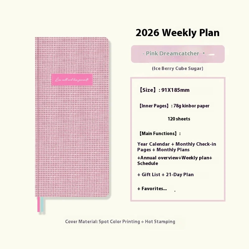 2026 Wochenplaner Notizbuch Taschenformat für effiziente Tagesplanung