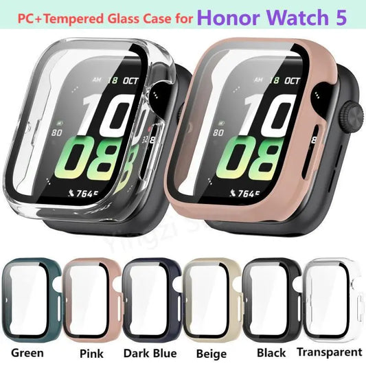 PC und gehärtetes Glas Schutzgehäuse für Smartwatch mit stoßfester Hülle