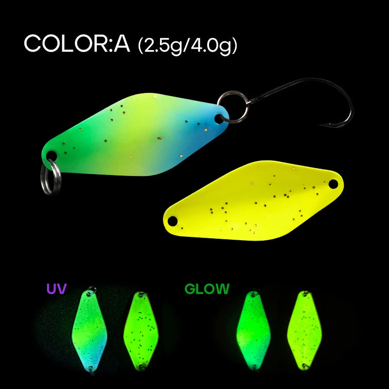 LETOYO UV Leuchtender Löffel Köder Rhombus 2,5g bis 4g für Forelle und Barsch-Yabubest - Home & More
