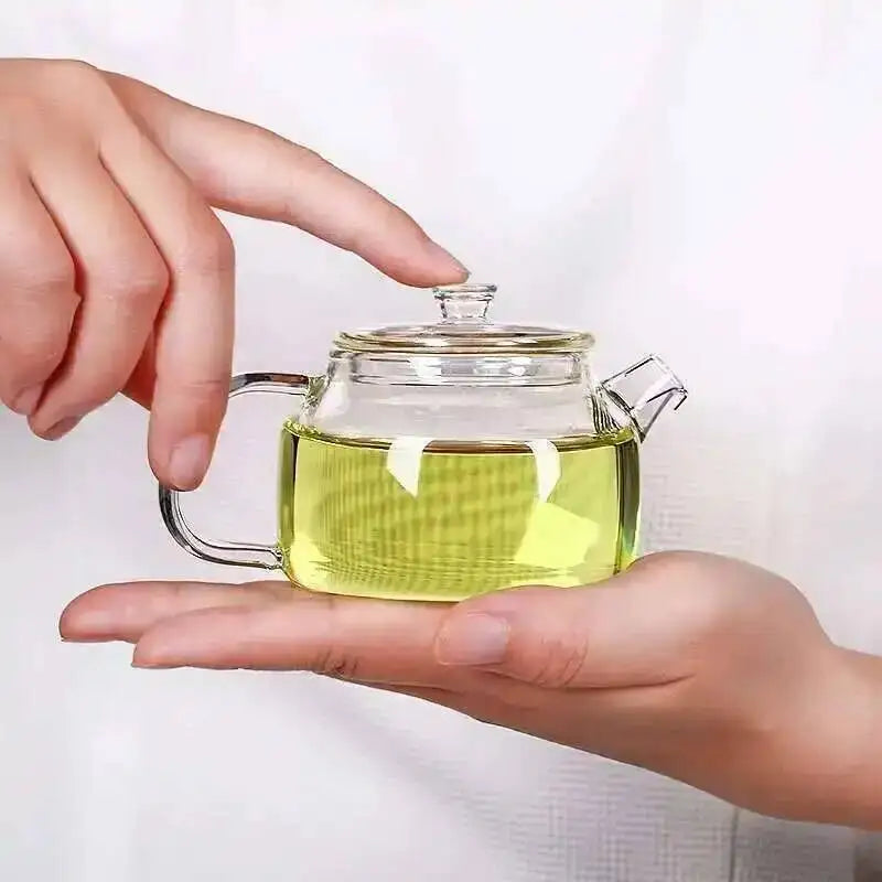Kleine Kapazität 200ML Transparente Glas Teekanne Mit Filter Hitzebeständig