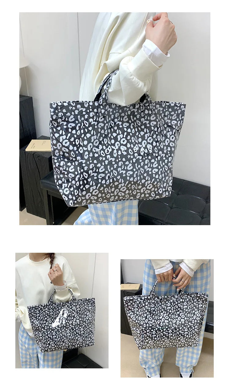 Leichte Damenhandtasche mit großem Fassungsvermögen im Leopardenmuster