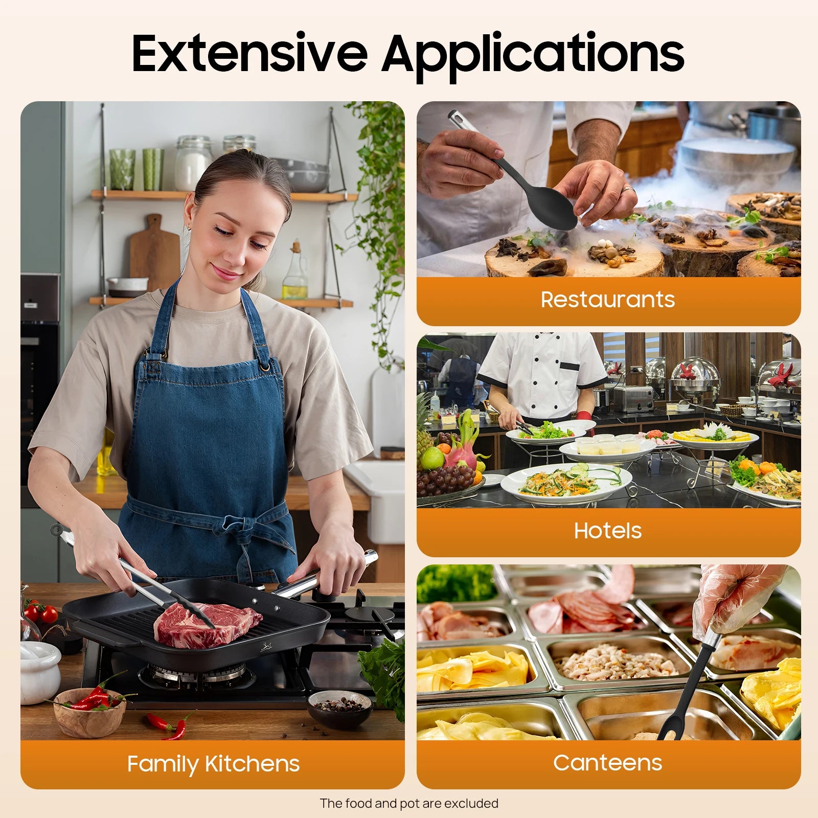 40-teiliges Küchenutensilien Set aus Nylon und Edelstahl für Kochenthusiasten-Yabubest - Home & More