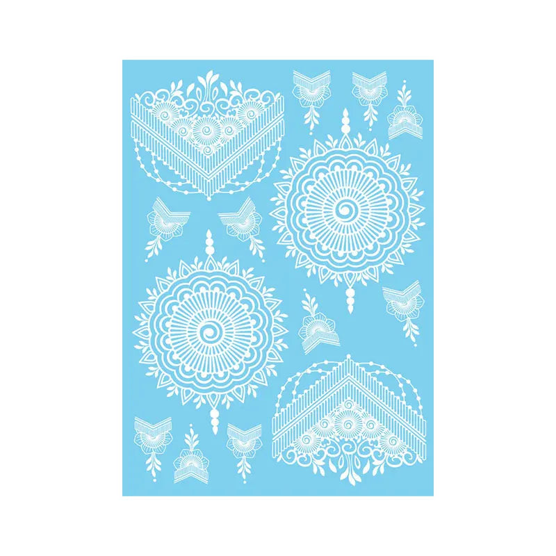 Weiße Henna Temporäre Tattoos für Frauen Hand Mehndi Party Körperkunst