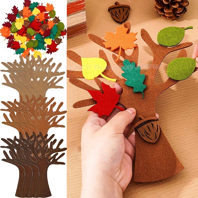 96-teiliges DIY Filzbaum Bastelset für Herbst- und Weihnachtsdekoration