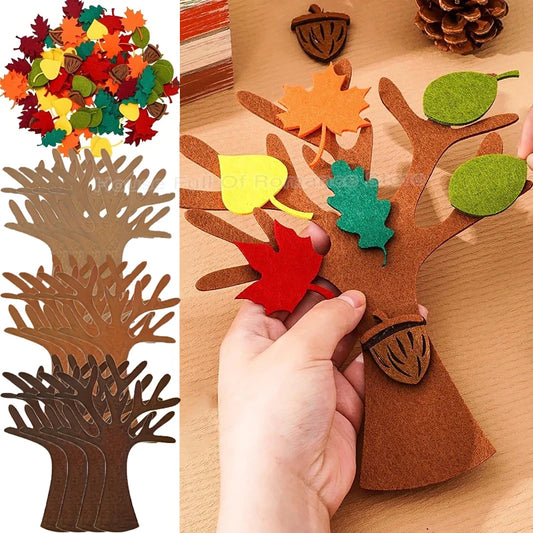 96-teiliges DIY Filzbaum Bastelset für Herbst- und Weihnachtsdekoration