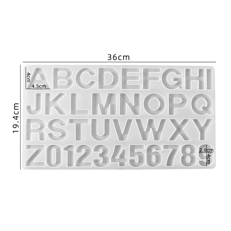 DIY Silikonform Buchstaben Zahlen für Epoxidharz Schmuck und Anhänger