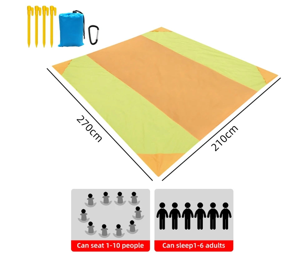 Wasserdichte extra große zusammenklappbare Strand und Campingmatte