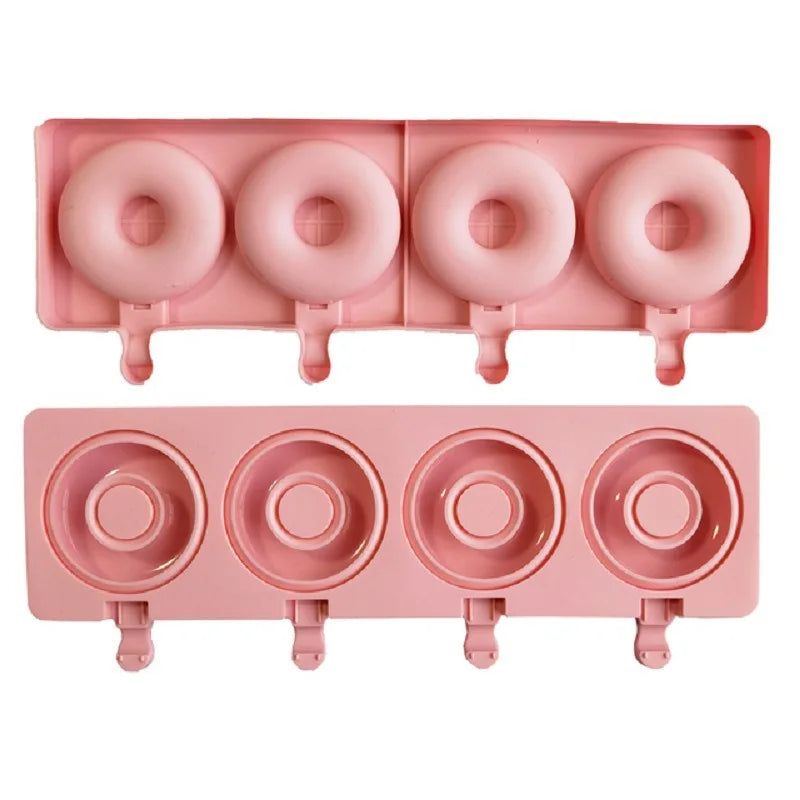 Vielseitige Silikonform für Eis, Kuchen und Babynahrung im Donut Design