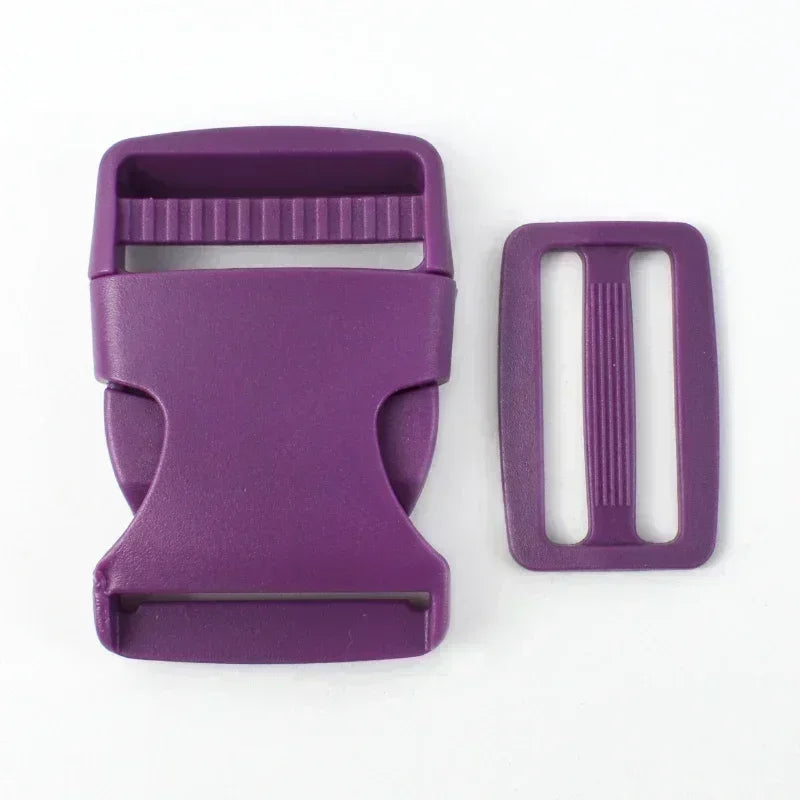 38mm Kunststoff Set: Schnellverschluss Schnallen & Tri-Glide für Rucksack Gürtel