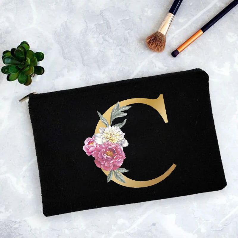 Florale Kosmetiktasche mit Reißverschluss für Damen und Brautjungfern