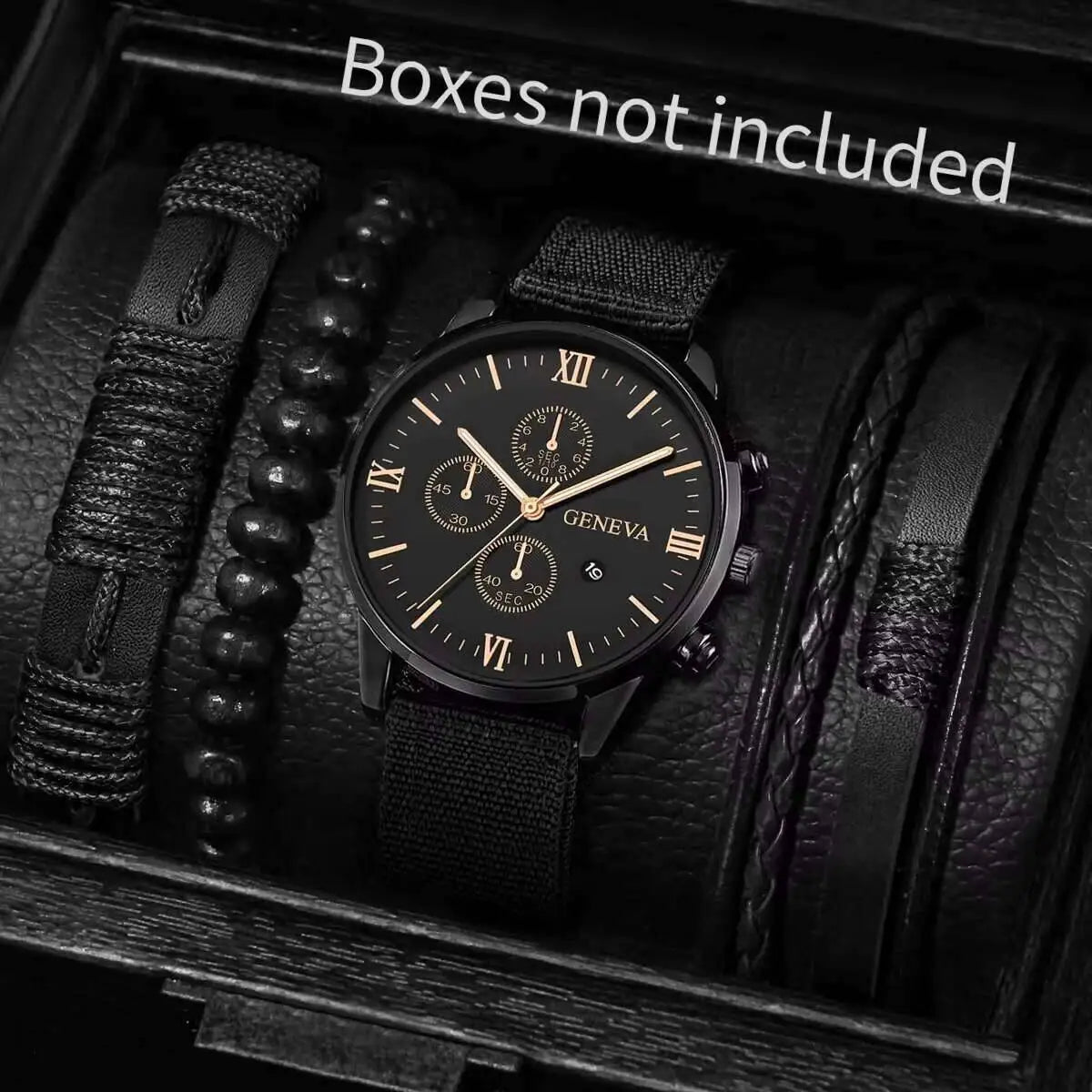 Männer Quarzuhr Set mit Armbändern Casual Mode Accessoire