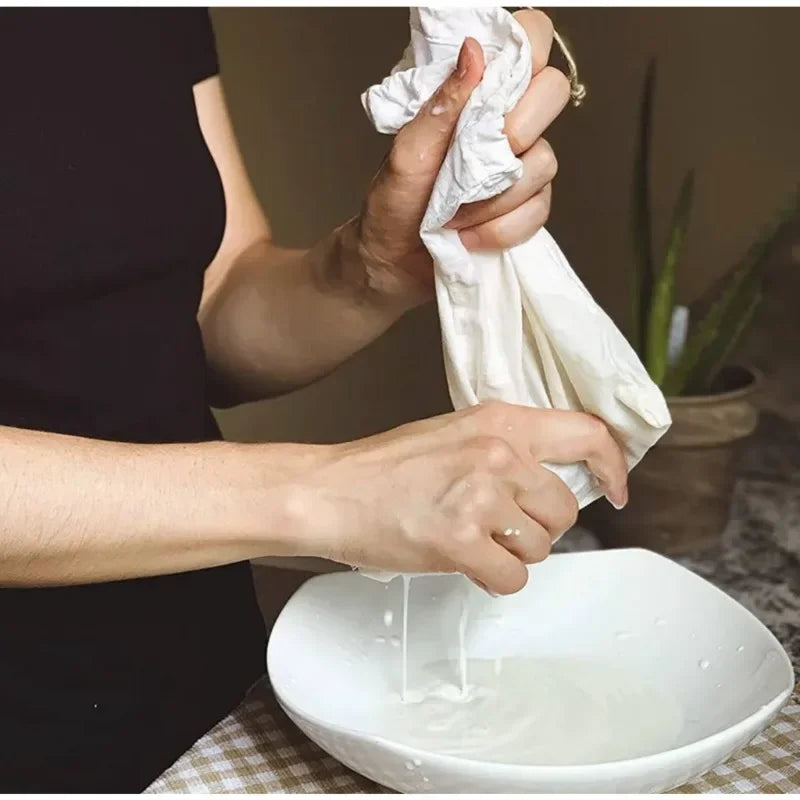 Wiederverwendbare Baumwollbeutel mit Kordelzug für Lebensmittel und Filter