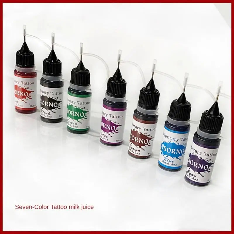 7 Farben Temporäre Henna Tattoo Tinte Set semi-permanent DIY Körperkunst