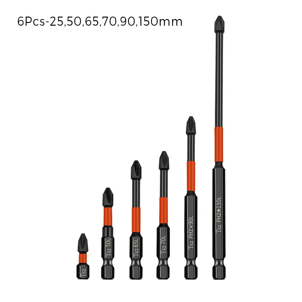PH2 Magnetisches Kreuz Bit Set für Schraubarbeiten, Phillips, 5 oder 6 Stück