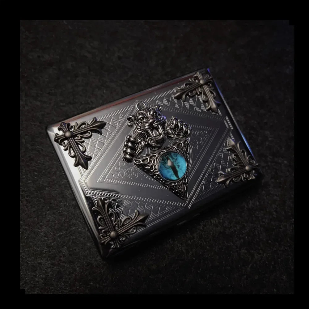 Robustes Metall Zigarettenetui für 20 Zigaretten mit Spiegeltechnik