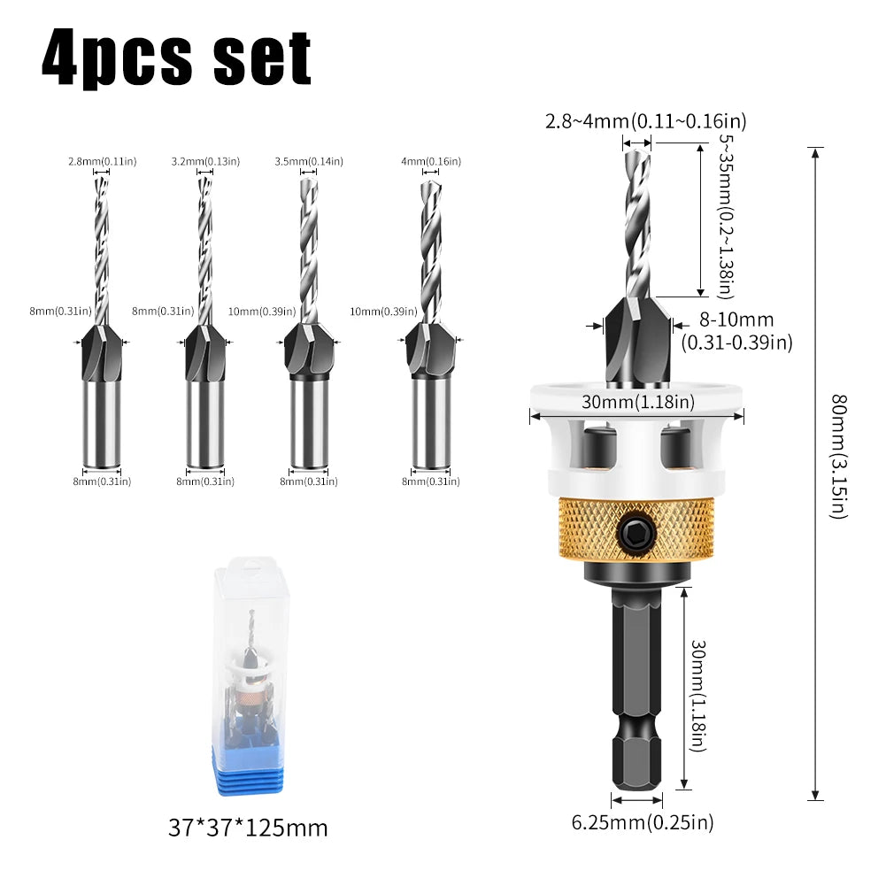 Verstellbarer Sechskant- und Vierkant-Blindlochbohrer für Holzbearbeitung