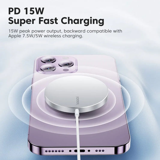 15W Magnetisches Drahtlos-Ladegerät für schnelles Smartphone Laden