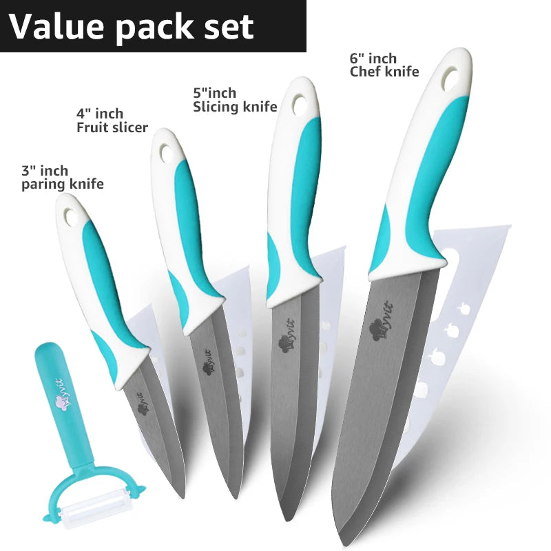 Keramik Messer Set 3-6 Zoll: Vielseitig, Scharf, Schwarze Zirkonia Klinge